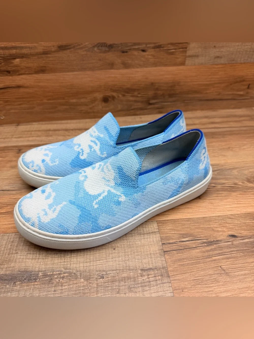 Rothy's The Kids Sneaker k4 Blue Octopus Camo Slip On Shoes  Slip-On